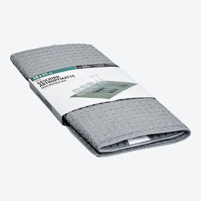 NKD Geschirr-Abtropfmatte in Grau, B/T: 51 x 38 cm - Bild 2