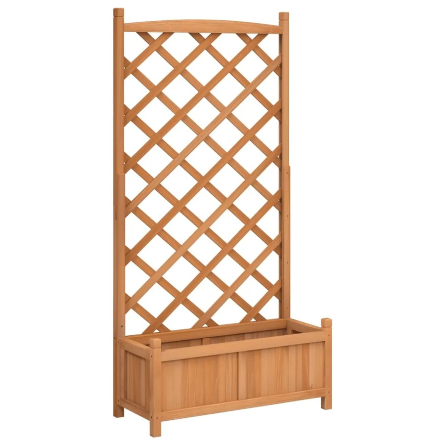 vidaXL Pflanzkübel mit Spalier aus Massivholz Tanne in Braun, B: 75,0 cm, T: 35,0 cm, H: 150,0 cm - Bild 2