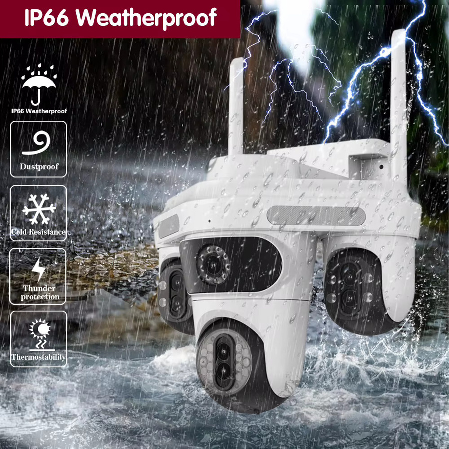 NINIVISION 4K PTZ IP Outdoor Überwachungskamera mit 35 MP, 30X Zoom, Wifi und Zwei-Wege-Audio in Weiß - Bild 2