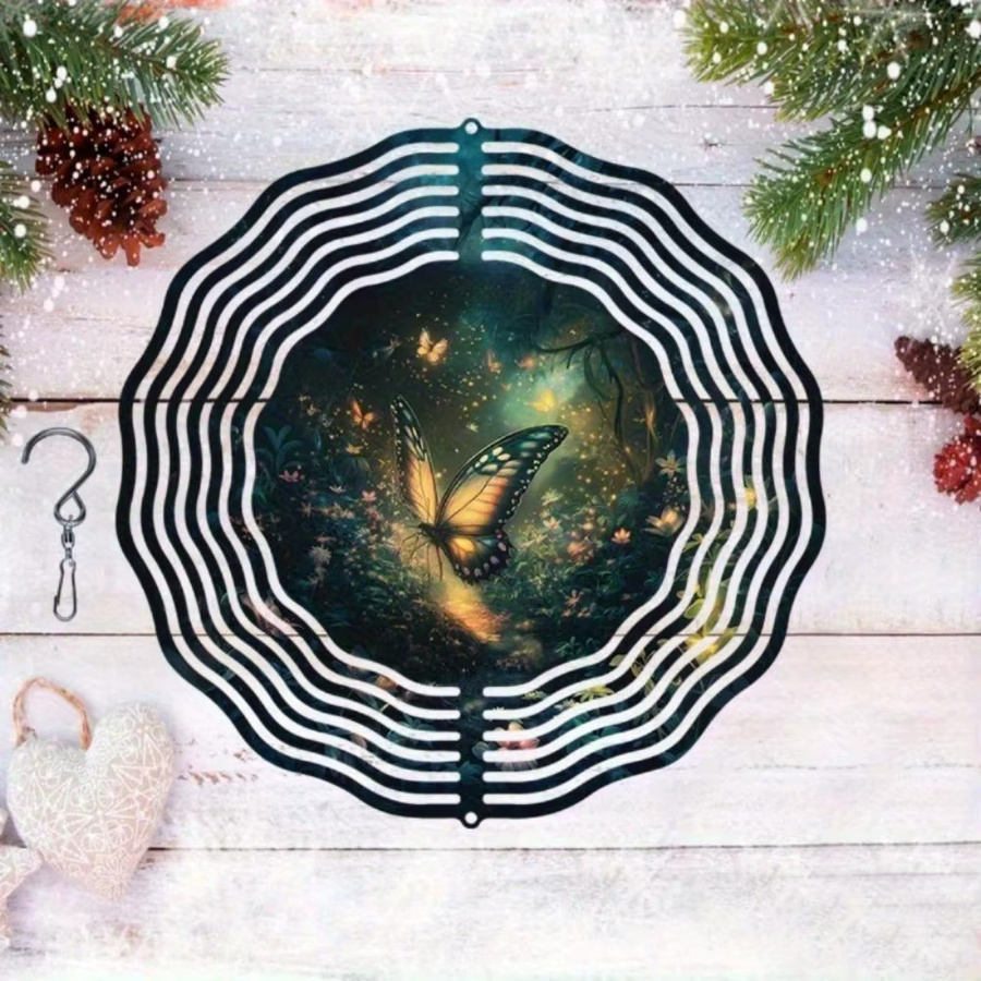 CIFBUY Solar-Windspiel aus Metall mit leuchtenden Schmetterlingen als bunte Gartendekoration für draußen - Bild 4