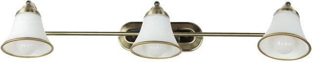EASYLIGHT Wandspot 3-Flammig im Jugendstil aus Metall und Glas, Farbe Bronze, Breite: 67 cm, E14, schwenkbar - Bild 1