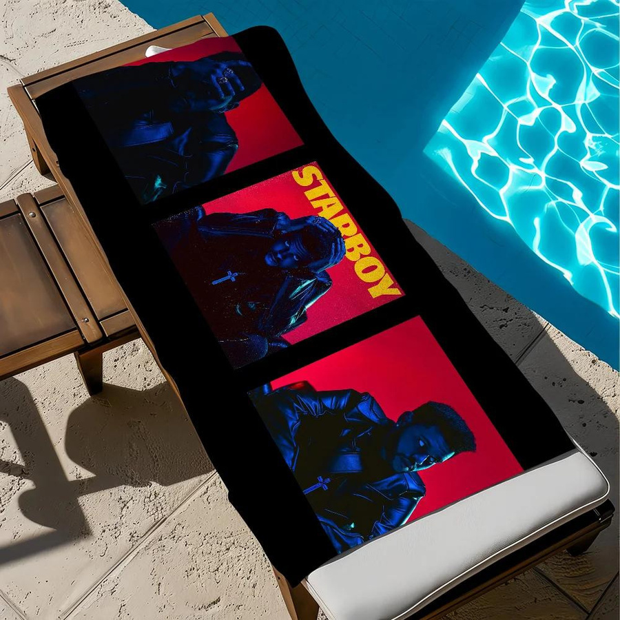 The Weeknd Sänger Handtuch für Pool und Strand, schnelltrocknend und tragbar, Multicolor, B/H: 50 x 100 cm - Bild 5