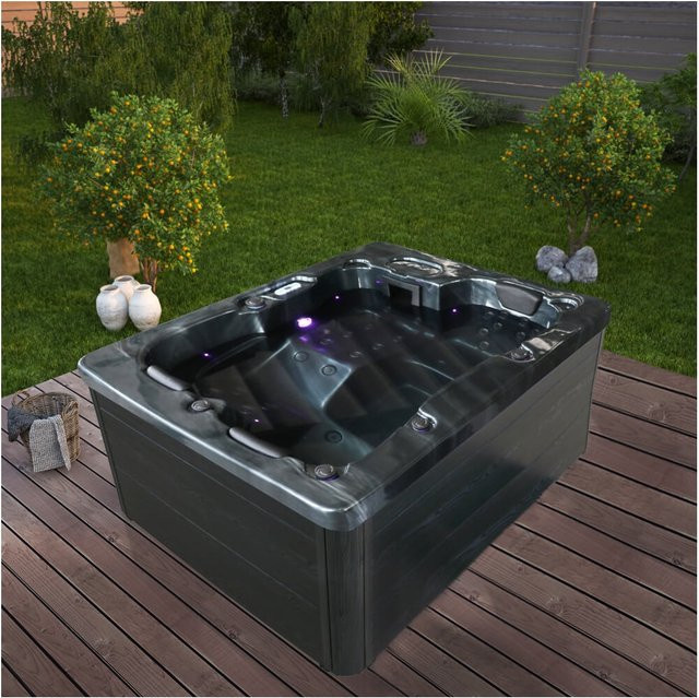 Outdoor Whirlpool HOME DELUXE BLACK MARBLE PURE in Schwarz für 3 Personen - Bild 1