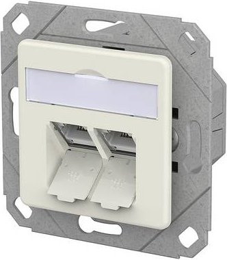 Metz Connect E-DAT C6A IDC Dose, 2 Port, Aufputz, reinweiß - Bild 1