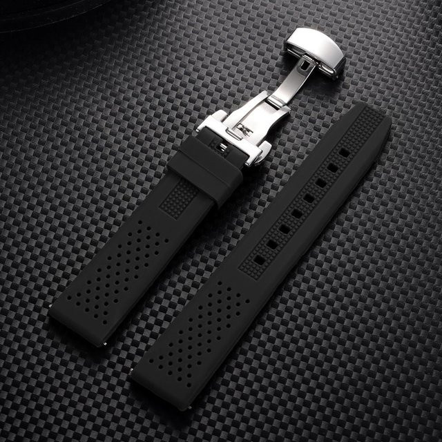 HQstrap Uhrenarmband Silikon, Schwarz, Unisex, 18mm - Bild 1