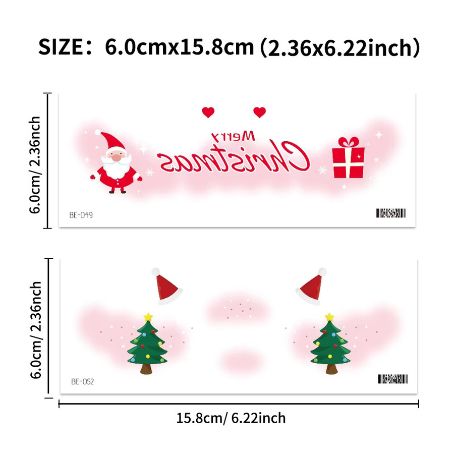 ROCOOART Temporäre Weihnachtstattoos, 6 Stück, Unisex - Bild 2