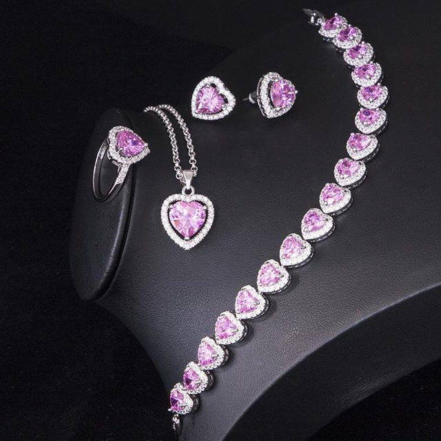 YIRAN Jewelry Schmuckset, Kupfer, Schwarz, Zirkonia, Damen - Bild 1