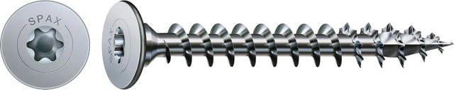 Spax Flachkopf Universalschraube mit Torx Plus-Antrieb, Farbe Silber, Durchmesser: 4 mm, Länge: 16 mm, 25 Stück - Bild 1