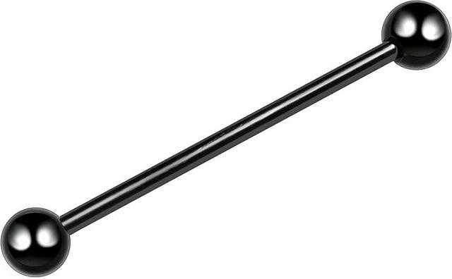 Jewelry And Kimono Accessories YULIN Industrial Barbell Piercing, Edelstahl, Schwarz, 1.6x35mm, Damen - Bild 1