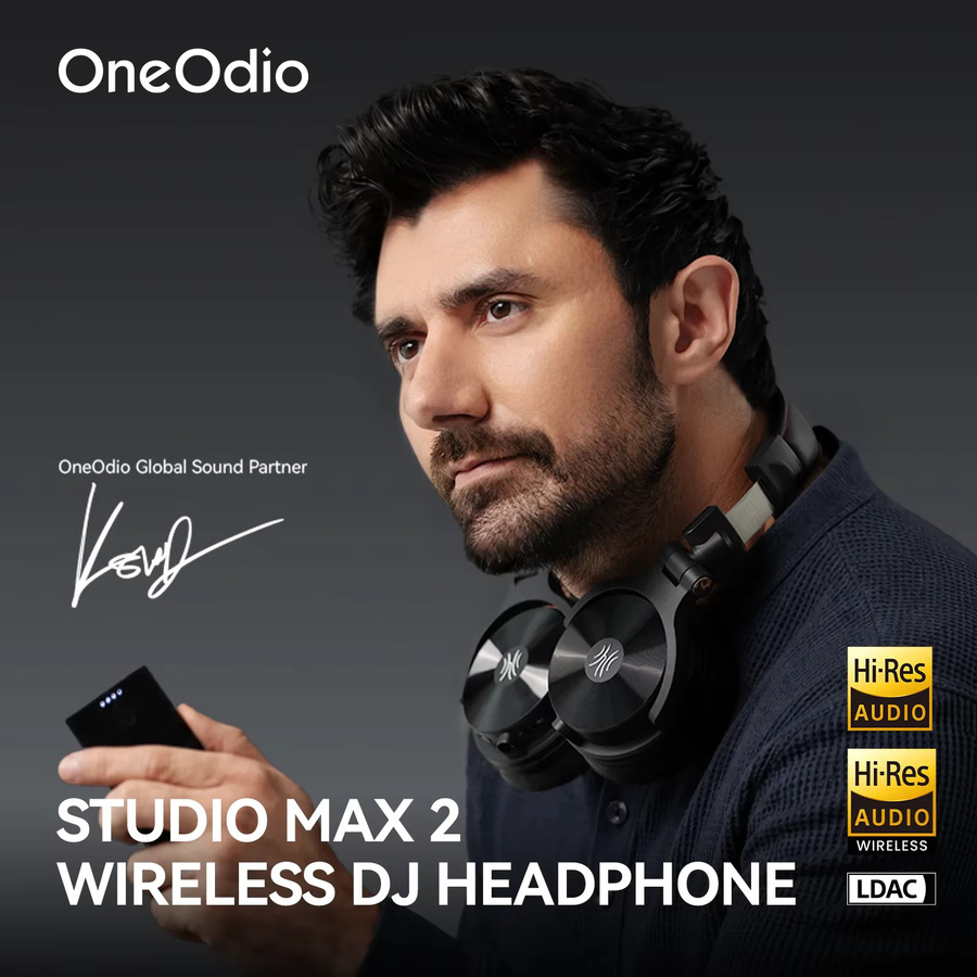 Oneodio Studio Max 1/2 Bluetooth 6.0 Kopfhörer, kabelloses DJ-Headset mit 9ms Ultra-Niedrige Latenz, Hi-Res LDAC Studio-Monitor-Kopfhörer in Schwarz - Bild 2