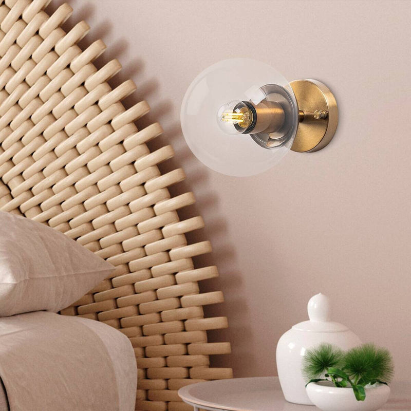 Opviq Wandleuchte Atmaca in Bronze aus Metall und Glas mit E14 Fassung, B/H/T: 15 x 24 x 15 cm - Bild 3