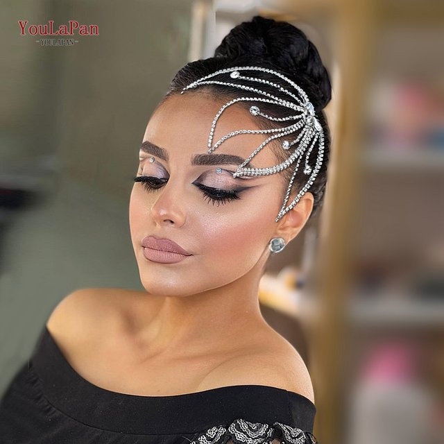 YouLaPan Haar Kamm, Kristall Blätter, Strass Blume, Damen - Bild 1