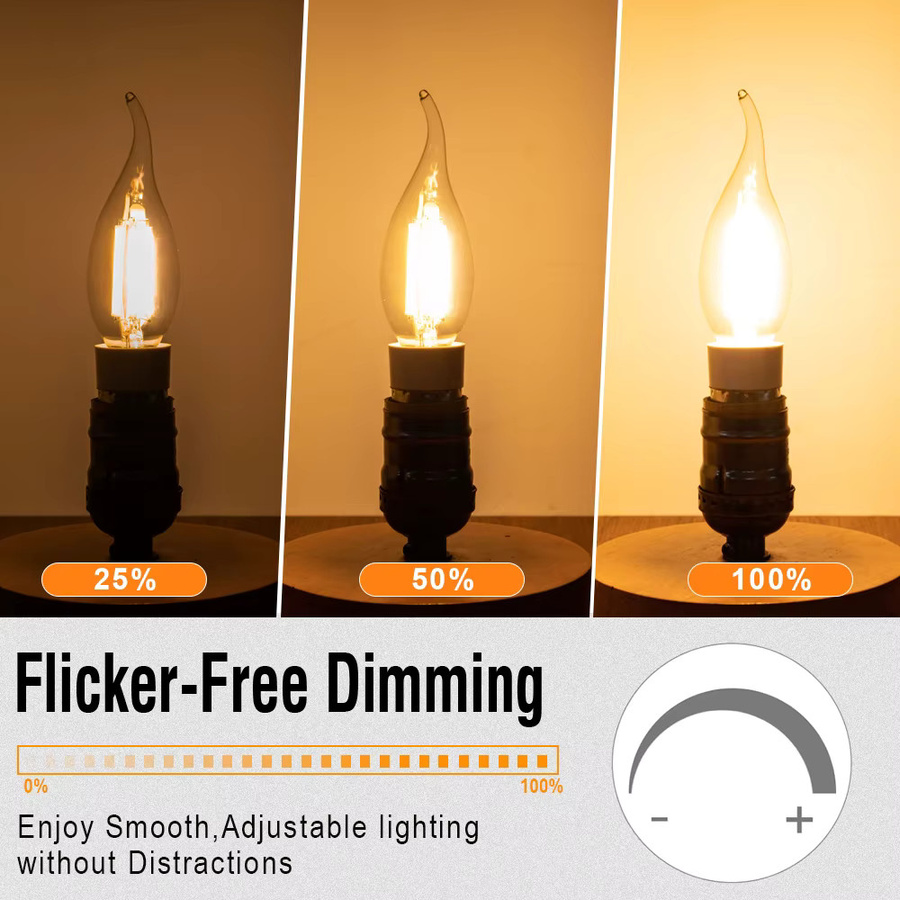 Grensk Vintage C35 LED Kerzenlampe E14, dimmbar, warmweiß, transparentes Glas - Bild 2