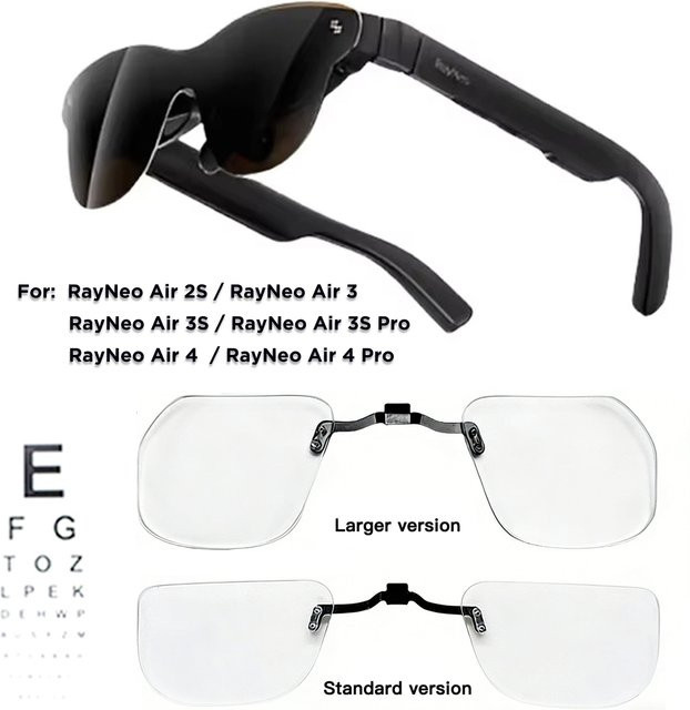 Maßgefertigte Korrekturgläser für RayNeo Smart-Brillen Air 4, Air 4 Pro, Air3S Pro, Air3, 3S und Air 2S mit Anti-Blaulicht- und Blendschutz für Kurzsichtigkeit und Weitsichtigkeit - Bild 1