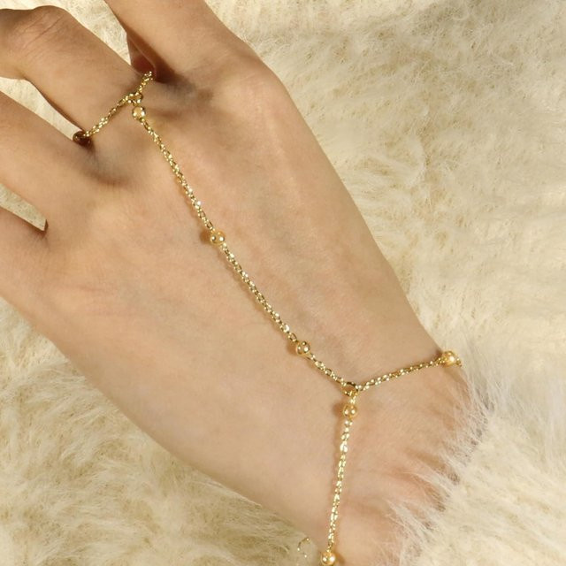 YULIN Handkette, Messing, Gold, Damen, 16,5 cm - Bild 1