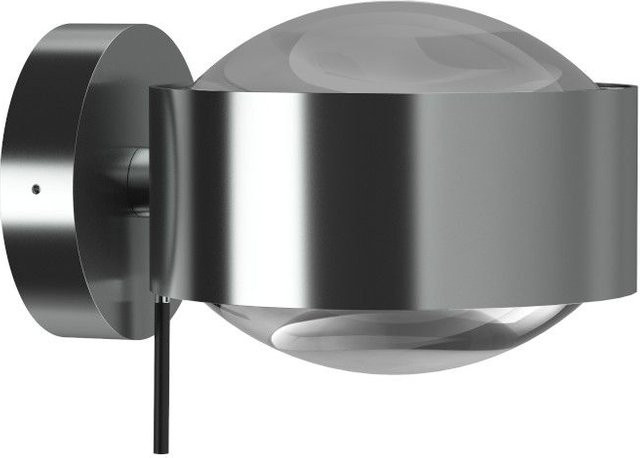 Top Light Puk Maxx Wall LED-Wandleuchte in Chrom matt mit Glaslinse und warmweißem Licht (2700K) - Bild 1