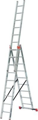 Krause TRIBILO Vielzweckleiter aus Aluminium und Stahl in Silber mit 3 x 9 Sprossen - Bild 1