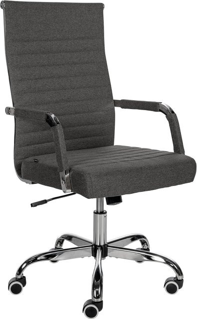 CLP Ergonomischer Bürostuhl Amadora in Grau mit Kunstleder oder Stoff Bezug, Höhenverstellbar und 360 Grad drehbar, Belastbarkeit bis 120 kg - Bild 1