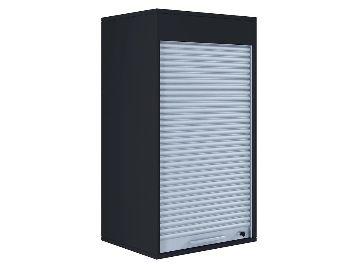 VCM Aktenschrank Aktos L mit Rollladen in Schwarz, H 93 cm, B 50 cm, T 40 cm - Bild 3