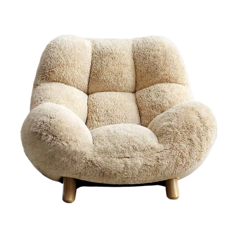 DUTRIEUX Designer Wohnzimmerstuhl aus Samt in Beige mit Armlehnen und ergonomischer Schalenform - Bild 2