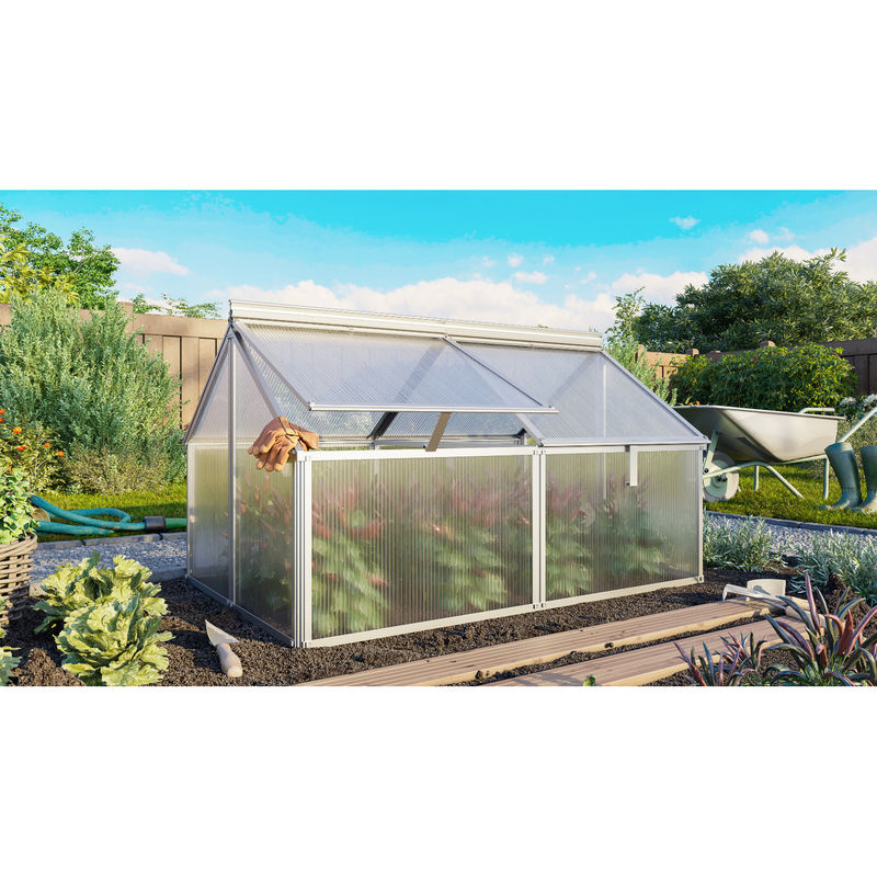 Vitavia Frühbeet Gaia Jumbo aus Aluminium und Polycarbonat in Silber, B/T/H: 83 x 119 x 72 cm - Bild 6