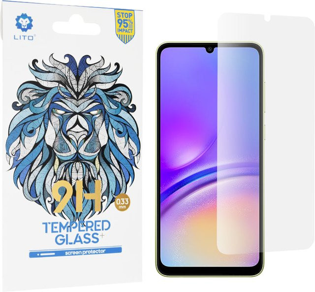 Lito Classic Displayschutzfolie aus gehärtetem Glas für Samsung Galaxy A05s A057 und Samsung Galaxy A05 A055, Full Glue, 2.5D, transparent - Bild 1