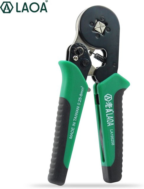 Laoa Mini Crimpzange für Elektriker zur präzisen Aderendhülsenpressung 0,25-8mm² in Grün - Bild 1