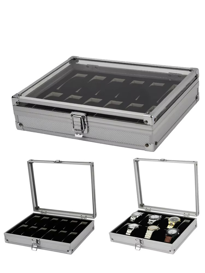 Uhrenbox Aluminiumlegierung, Silber, Unisex - Bild 3