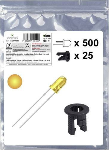 Quadrios 25O200 LED Gelb Rund 3mm 700 mcd 20mA 2.0V - Bild 1