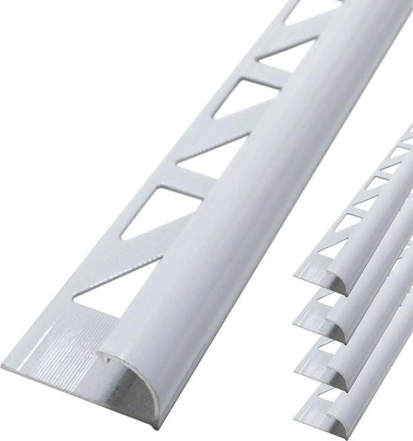 Dalsys Fliesenschiene Viertelkreis aus Aluminium in Weiß, B/H: 5 mm x 8 mm, Länge: 2,5 m - Bild 1