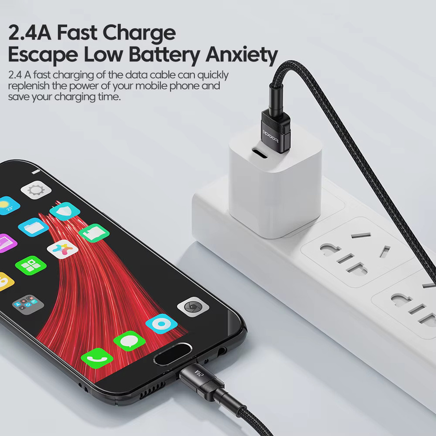 Toocki Micro-USB-Kabel in Schwarz mit 2,4 A Schnellladefunktion für PD und QC zur Datenübertragung - Bild 2
