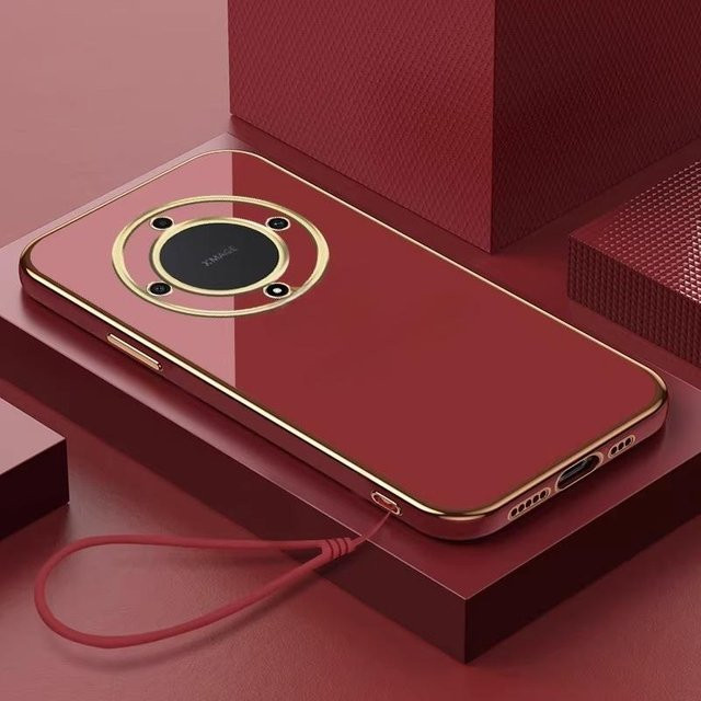 YULIN Silikon Handyhülle mit Kameraobjektivschutz und Lanyard für Honor Magic 8 Lite, X9D, X70 in Rot - Bild 1
