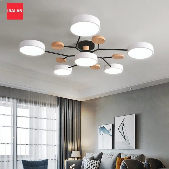 IRALAN Moderne LED-Deckenleuchte in Ringform, runder Deckenleuchter mit 3 Farbmodi für Wohnzimmer und Schlafzimmer, Schwarz/Weiß - Bild 1
