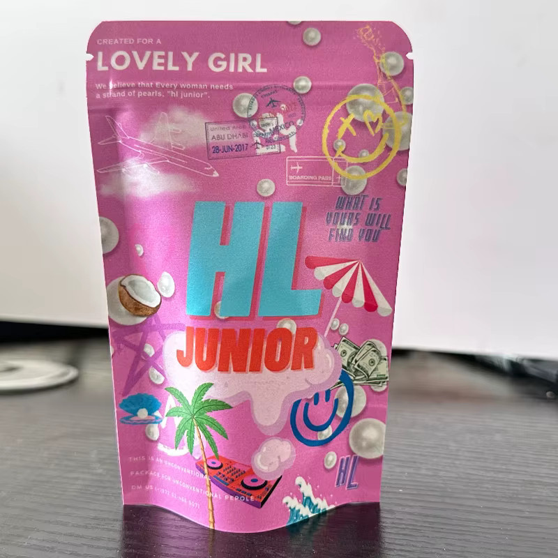 YUKXIANG Kraftpapier Standbeutel mit Druckverschluss für Gummies, Candy oder Tee, 50 Stück, Braun - Bild 1