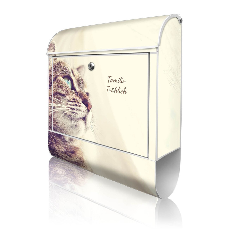 banjado Design Briefkasten Holgerson in Weiß mit Zeitungsfach und A4 Einwurf, B/T/H: 38 x 47 x 13 cm - Bild 1