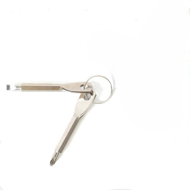 NATAWA Mini Schraubendreher-Set als Schlüsselanhänger in Silber aus Edelstahl - Bild 1