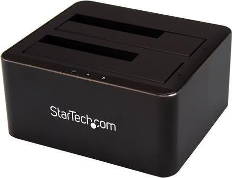 StarTech.com Dual Bay SATA HDD Docking Station mit USB 3.0 für 2 x 2,5 und 3,5 Zoll SATA SSD und HDD, Hot Swap, Schwarz - Bild 1