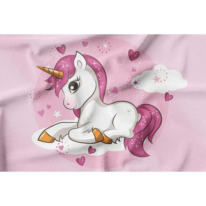 Allbestart Einhorn Bettwäsche Set für Kinder aus Mikrofaser in Pink, 1 Bettbezug und 2 Kissenbezüge, B/H: 90 x 200 cm - Bild 2