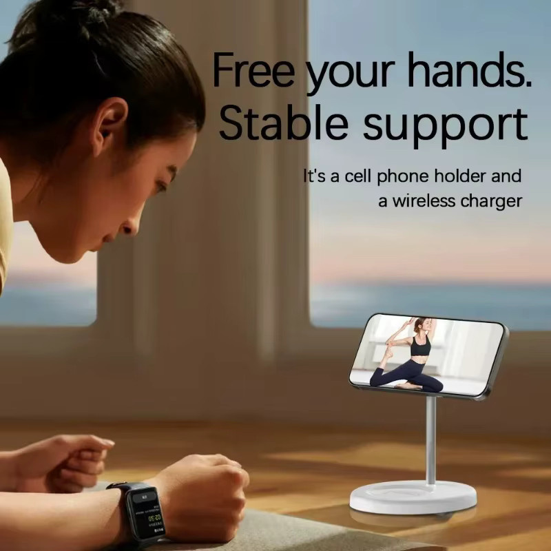 Dushoo 2-in-1 Magnetischer Kabelloser Ladeständer für iPhone und AirPods mit MagSafe Fast Wireless Charging in Schwarz oder Weiß - Bild 5