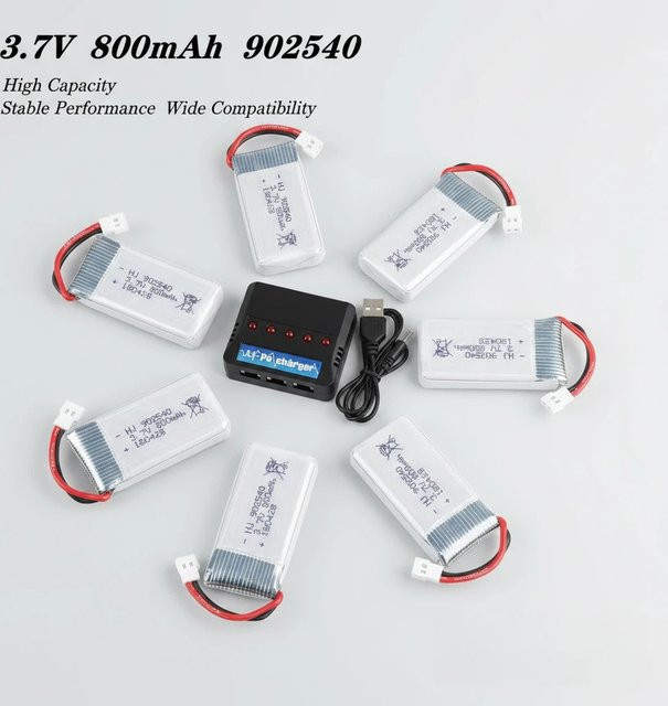 SYMA Lipo-Akku 3,7V 800mAh 25C für RC Drohnen X5C X5SC X5SW X5HW X5UW CX-30 M68 Ersatzteil Weiß - Bild 1