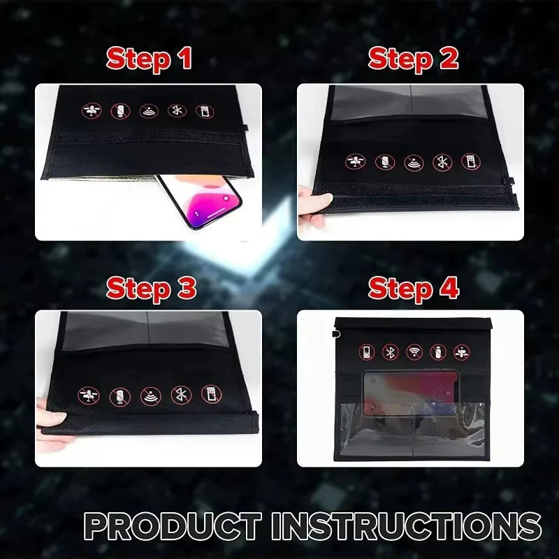 Faraday Käfig Signal Blocking Bag zum Schutz vor Strahlung für Handy und Autoschlüssel in Schwarz - Bild 5