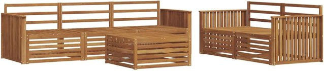 vidaXL Outdoor-Sofagarnitur 6-teilig aus Akazienholz in Braun mit Latten-Design - Bild 1