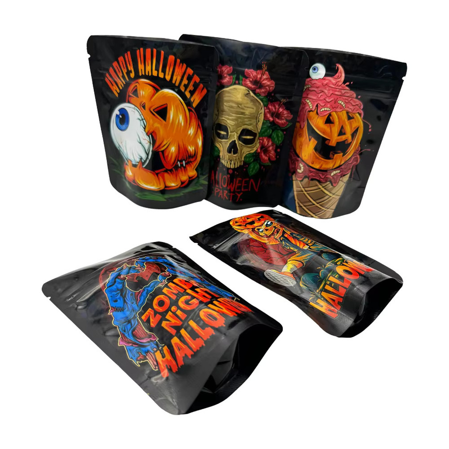 50 Stück Mylar-Folienbeutel in Holografik, geruchsdichte und wiederverschließbare Druckverschlussbeutel in Multicolour zur Aufbewahrung von Schmuck oder als Halloween-Verpackung - Bild 3