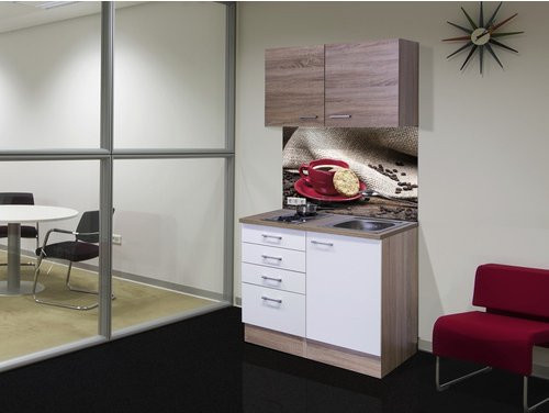 Flex-Well Miniküche Samoa in Weiß mit Eiche-Optik, B/H/T: 100 x 200 x 60 cm - Bild 2