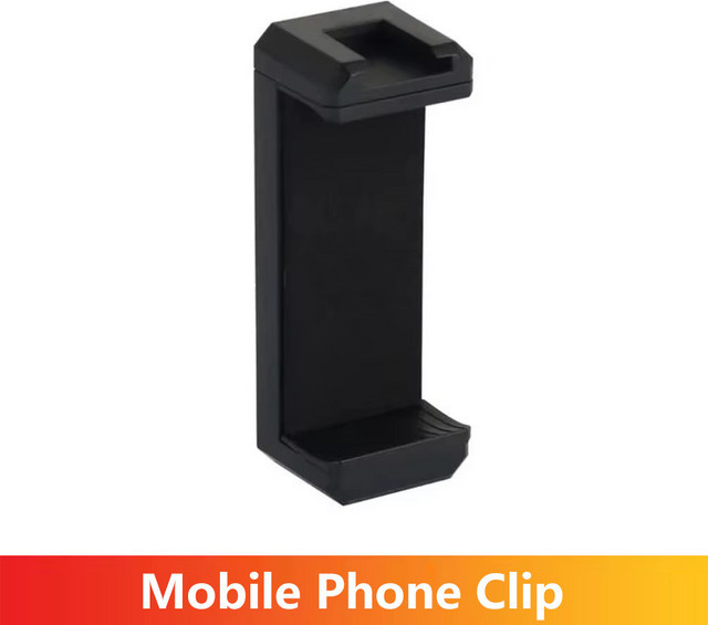 EXSKOF Handy-Clip-Stativhalter mit Kaltschuh und 1/4 Zoll Schraubenloch für iPhone Samsung Huawei Xiaomi Realme Smartphones, Schwarz - Bild 1