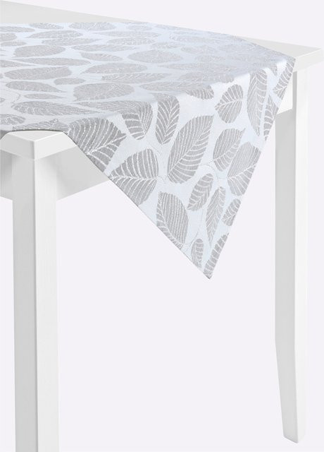 Tischdecke Heine in Weiß und Grau, B/T/H: 150 x 2 cm - Bild 1