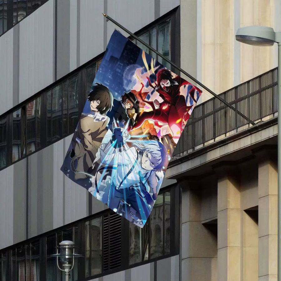 Potdemiel Wandbehang Bungo Stray Dogs Japanische Anime Vintage Cartoon Flagge Multicolor - Bild 6