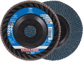 PFERD POLIFAN POWER Fächerscheibe PFC konisch Blau für Stahl und Edelstahl Durchmesser: 115 mm, Bohrung: 22,23 mm - Bild 1