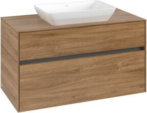 V&B Waschtischunterschrank Collaro in Kansas Oak mit mittigem Waschtisch, B/T/H: 100 x 54,8 x 50 cm - Bild 1