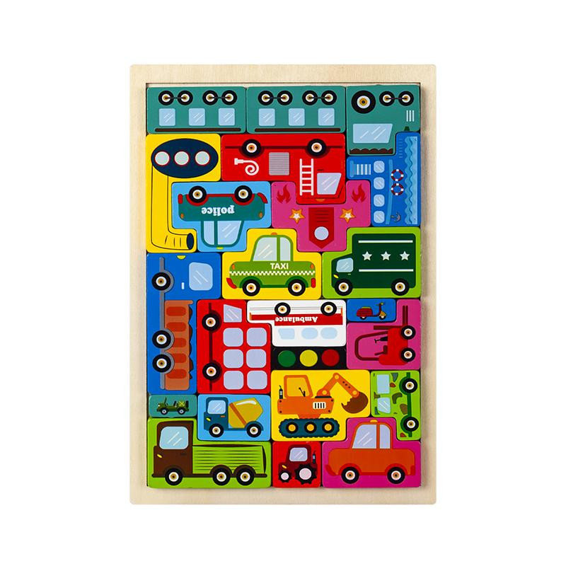 Bai Fen Bai Montessori Tierfiguren Transport Holzpuzzle, ab 3 Jahre - Bild 2